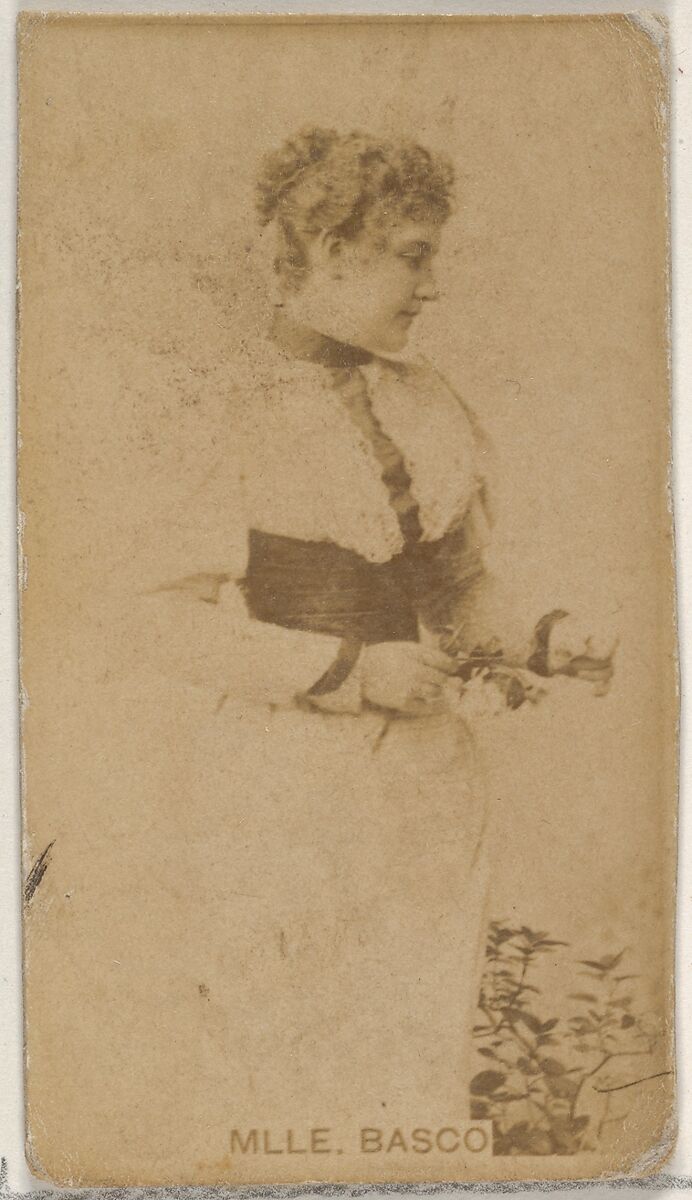 Mlle. Basco, from the Actors and Actresses series (N45, Type 8) for Virginia Brights Cigarettes, Issued by Allen &amp; Ginter (American, Richmond, Virginia), Albumen photograph 