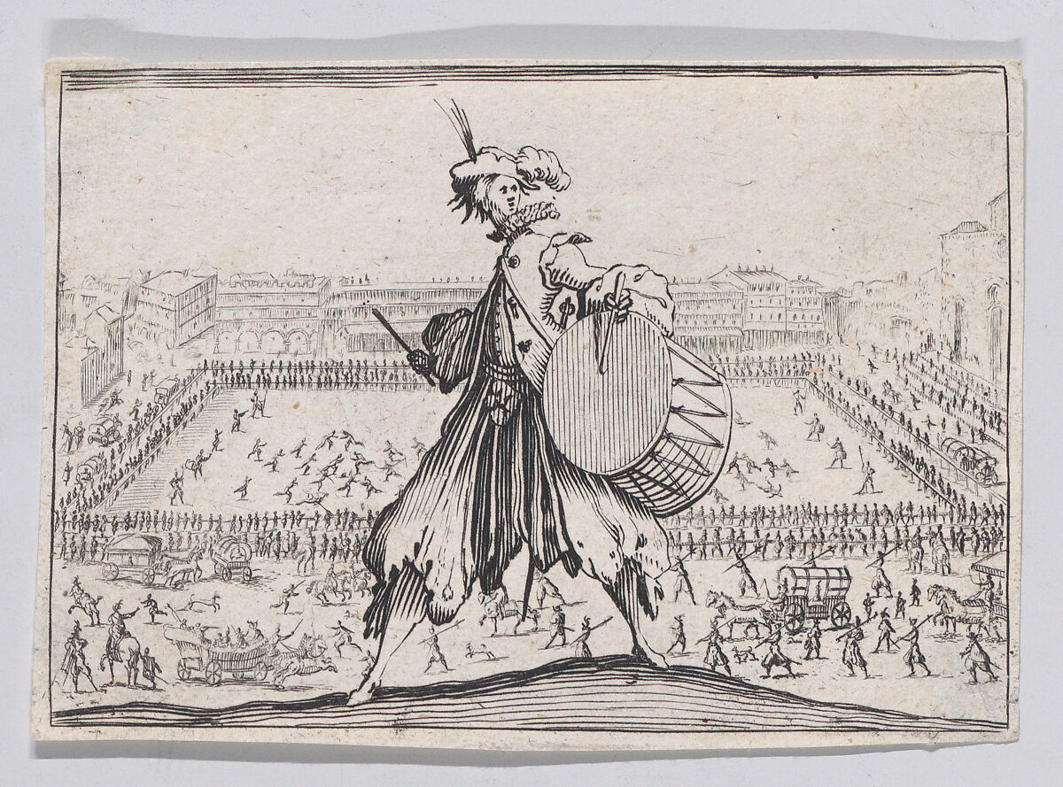 Copy of Le Jeu de Paume sur la Place Sainte-Croix, a Florence (The Tennis Game at the Piazza Santa Croce, in Florence), from "Les Caprices", Anonymous, Etching 