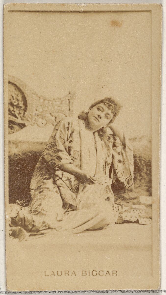 Laura Biggar, from the Actors and Actresses series (N45, Type 8) for Virginia Brights Cigarettes, Issued by Allen &amp; Ginter (American, Richmond, Virginia), Albumen photograph 