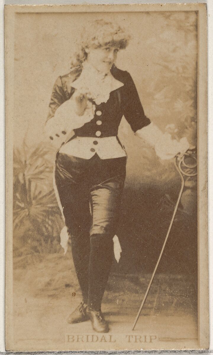 Bridal Trip, from the Actors and Actresses series (N45, Type 8) for Virginia Brights Cigarettes, Issued by Allen &amp; Ginter (American, Richmond, Virginia), Albumen photograph 