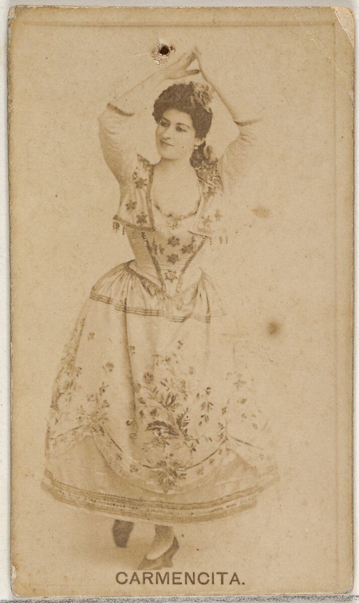 Carmencita, from the Actors and Actresses series (N45, Type 8) for Virginia Brights Cigarettes, Issued by Allen &amp; Ginter (American, Richmond, Virginia), Albumen photograph 