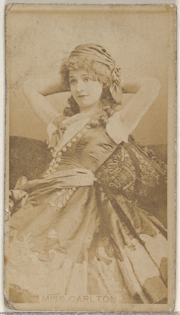 Issued by Allen & Ginter - Miss Carlton, from the Actors and Actresses  series (N45, Type 8) for Virginia Brights Cigarettes