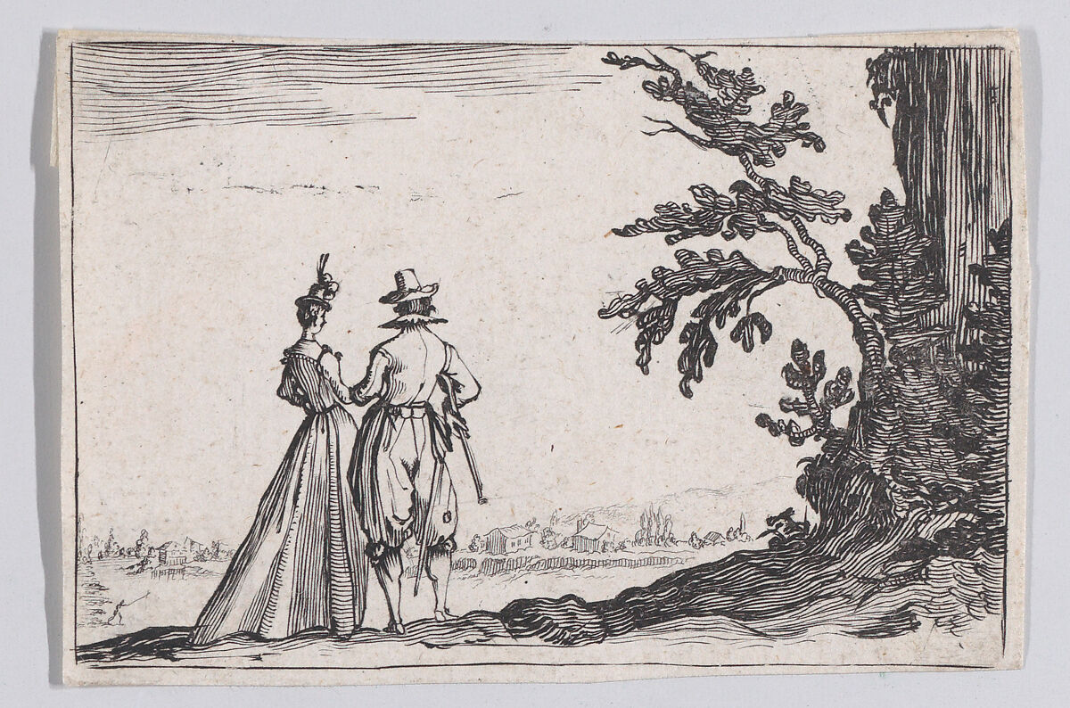 Reverse Copy of La Promenade (The Walk), from "Les Caprices" Series A, The Florence Set, Anonymous, Etching 