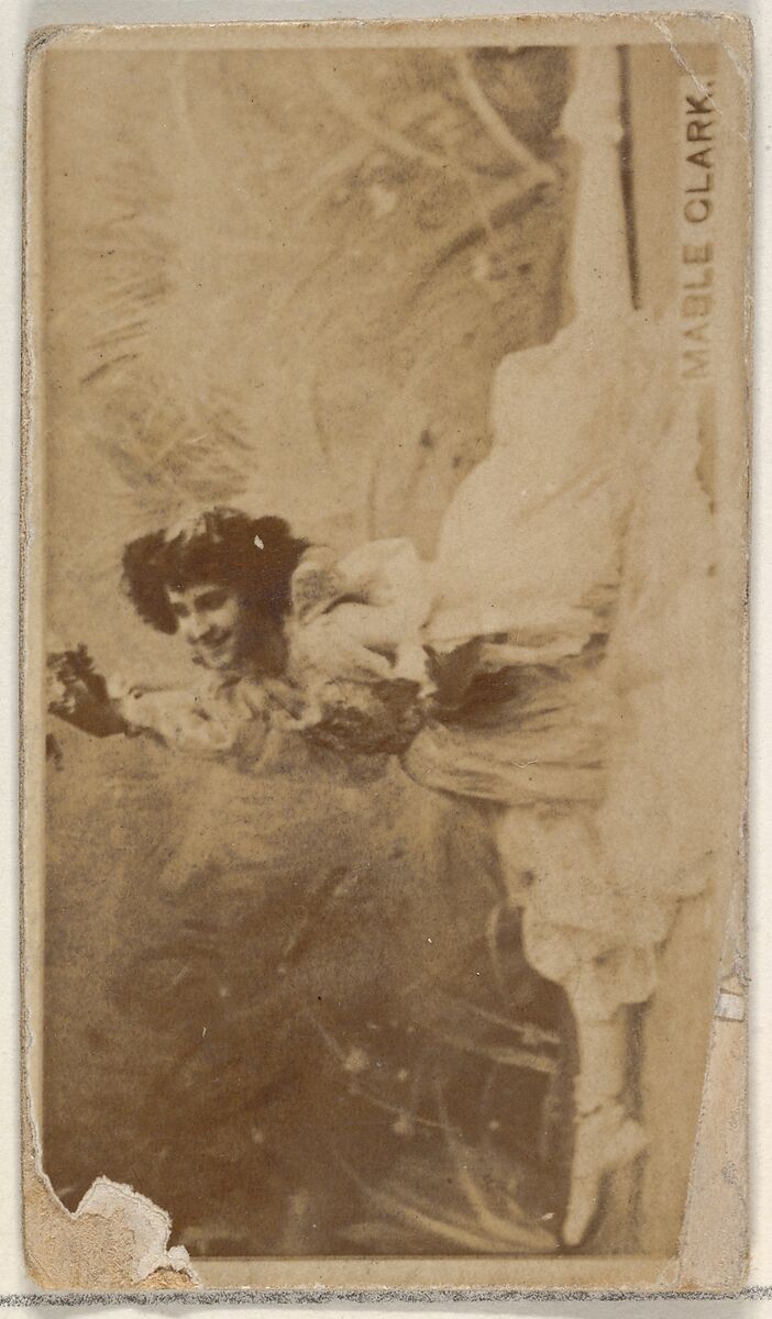 Mabel Clark, from the Actors and Actresses series (N45, Type 8) for Virginia Brights Cigarettes, Issued by Allen &amp; Ginter (American, Richmond, Virginia), Albumen photograph 