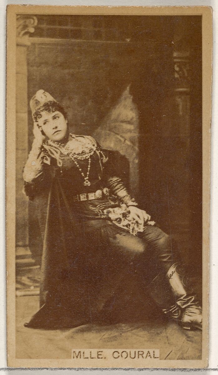 Mlle. Couralet, from the Actors and Actresses series (N45, Type 8) for Virginia Brights Cigarettes, Issued by Allen &amp; Ginter (American, Richmond, Virginia), Albumen photograph 