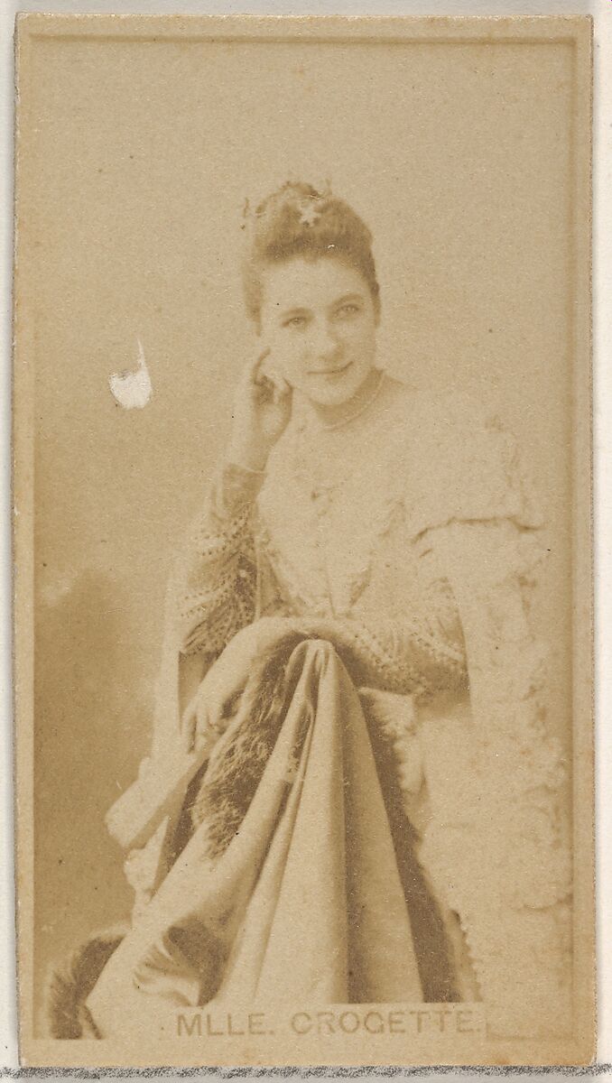 Mlle. Crogette, from the Actors and Actresses series (N45, Type 8) for Virginia Brights Cigarettes, Issued by Allen &amp; Ginter (American, Richmond, Virginia), Albumen photograph 