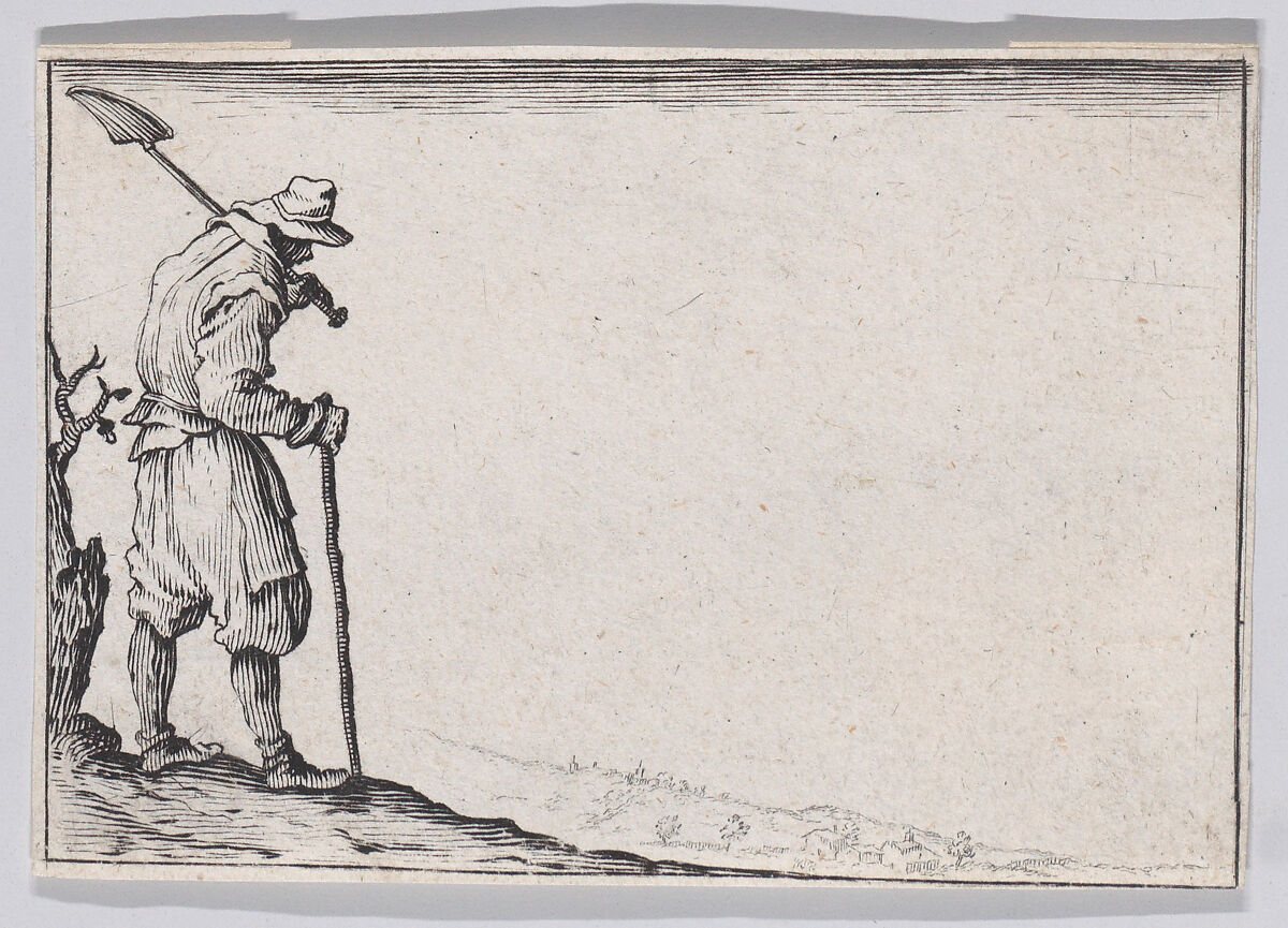Reverse Copy of Le Paysan Portant sa Pelle sur L'Épaule (The Peasant Carrying his Shovel over his Shoulder), from "Les Caprices" Series A, The Florence Set, Anonymous, Etching 