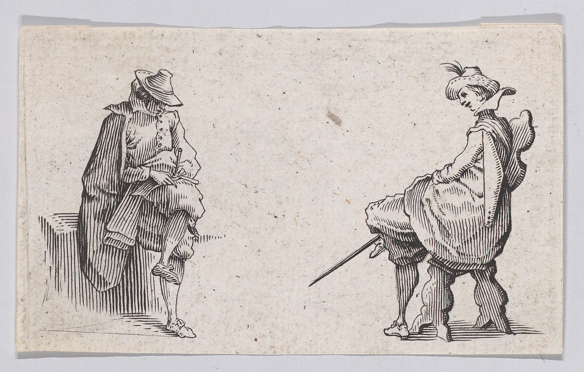 Reverse Copy of Les Deux Personnages Assis (The Two Seated People), from "Les Caprices" Series A, The Florence Set, Anonymous, Etching 