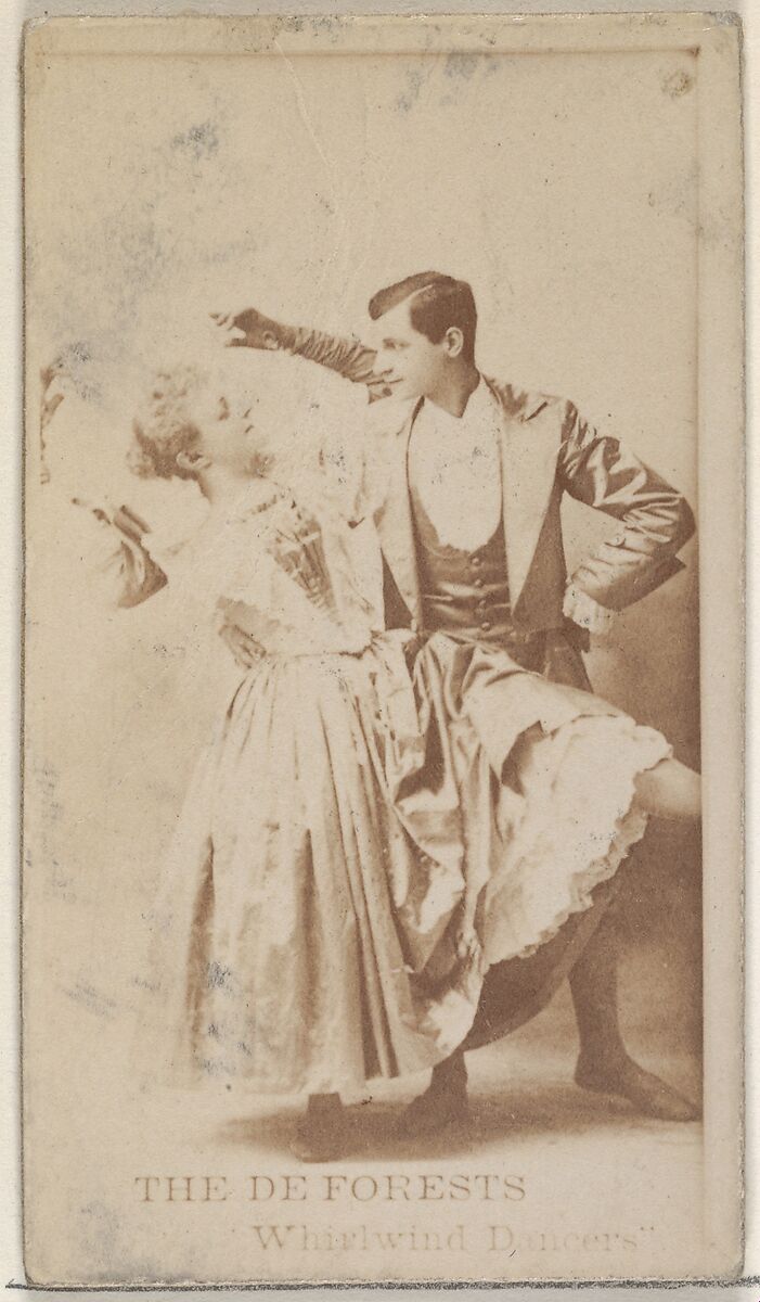 The Deforests, Whirlwind Dancers, from the Actors and Actresses series (N45, Type 8) for Virginia Brights Cigarettes, Issued by Allen &amp; Ginter (American, Richmond, Virginia), Albumen photograph 