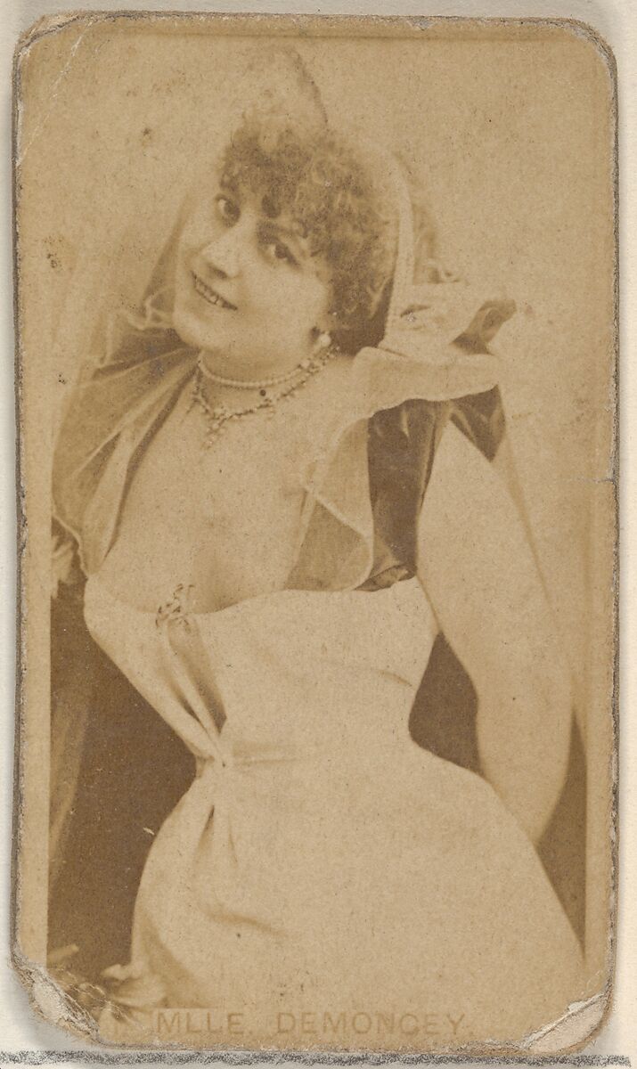 Mlle. Demoncey, from the Actors and Actresses series (N45, Type 8) for Virginia Brights Cigarettes, Issued by Allen &amp; Ginter (American, Richmond, Virginia), Albumen photograph 