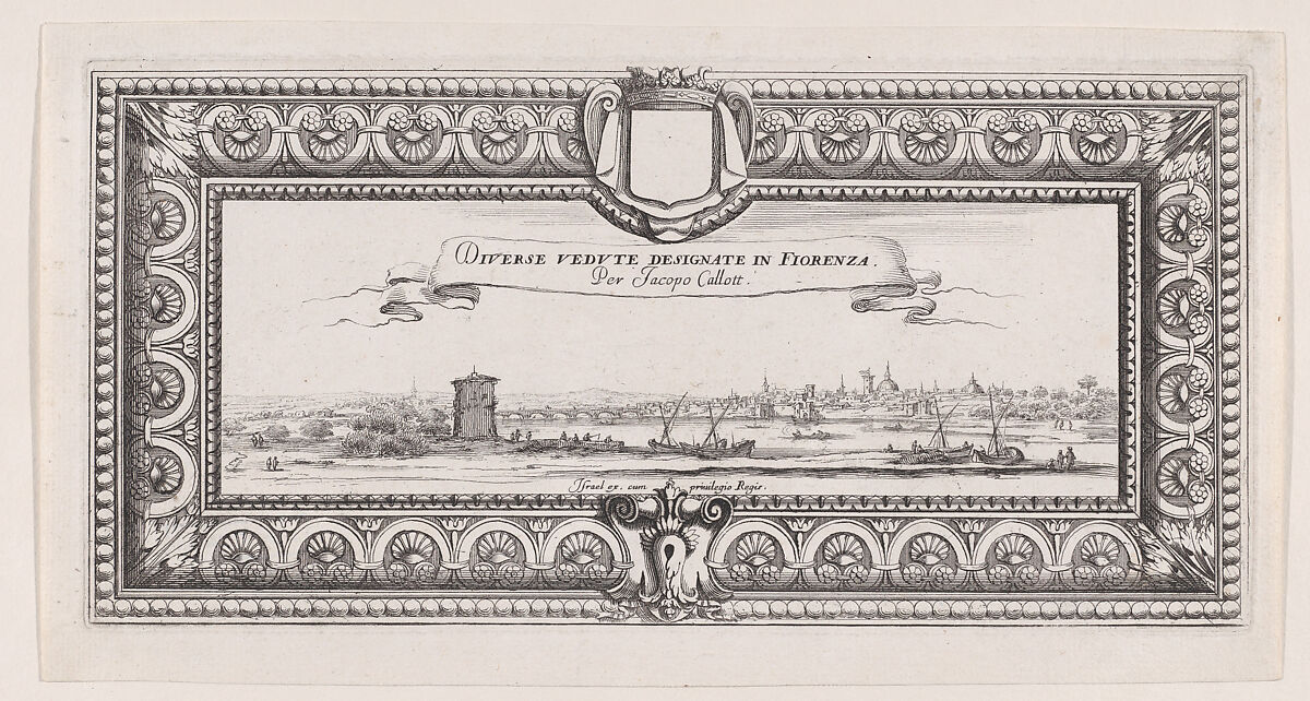 Title Page Designed for the Sale of the Series of Paysages Gravés pour Jean de Médicis, from Paysages Gravés pour Jean de Médicis appelées aussi Paysages Dessinés a Florence, Vues de Florence, Paysages d'Italie, et Paysages Définitifs (Landscapes Engraved for Giovanni de'Medici, Landscapes Designed in Florence, Views of Florence, Landscapes of Italy, and Definitive Landscapes), François Collignon (French, Nancy ca. 1610–1687 Rome), Etching and engraving; second state of two (Lieure) 