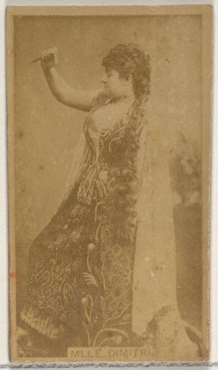 Mlle. Dimitri, from the Actors and Actresses series (N45, Type 8) for Virginia Brights Cigarettes, Issued by Allen &amp; Ginter (American, Richmond, Virginia), Albumen photograph 