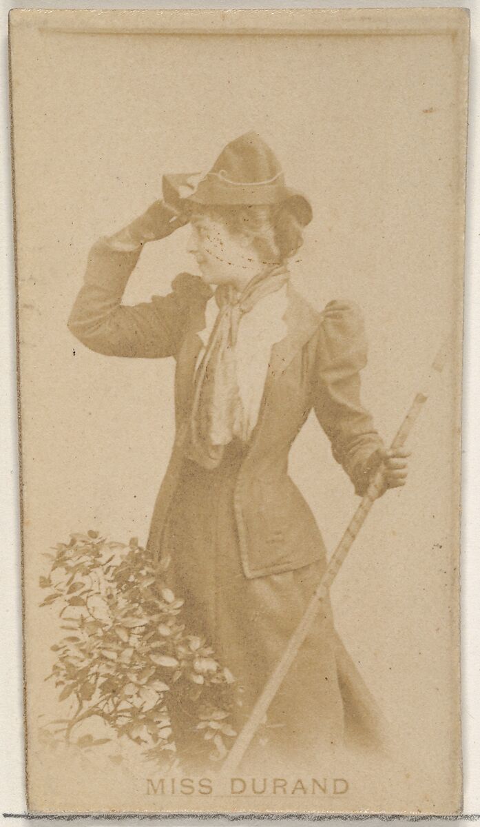 Miss Durand, from the Actors and Actresses series (N45, Type 8) for Virginia Brights Cigarettes, Issued by Allen &amp; Ginter (American, Richmond, Virginia), Albumen photograph 