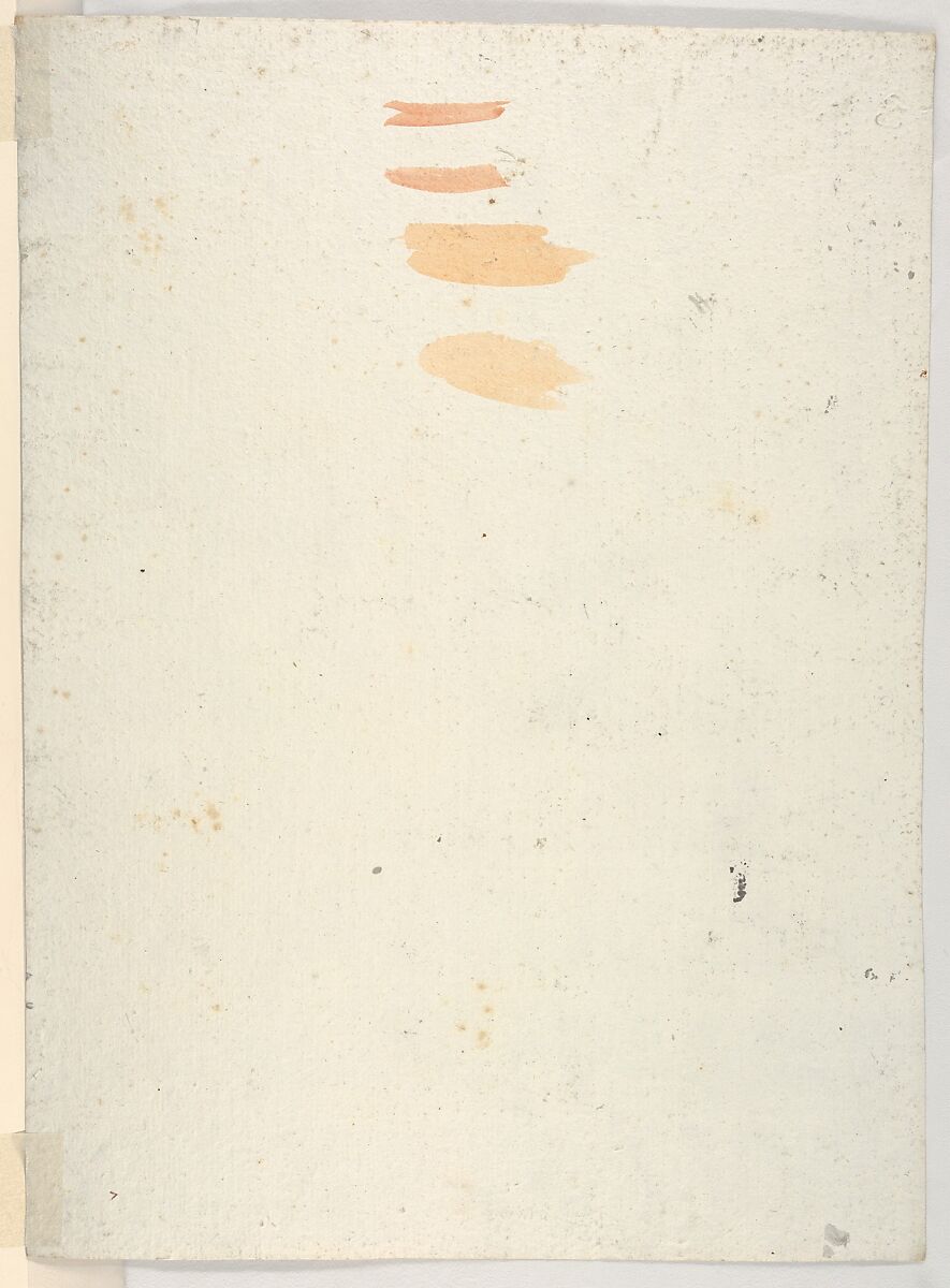 Landscape with hills, a lake, and figures, William Gilpin (British, Scaleby, Cumbria 1724–1804 Boldre, Hampshire), Pen and black ink, brush and gray wash, on buff paper