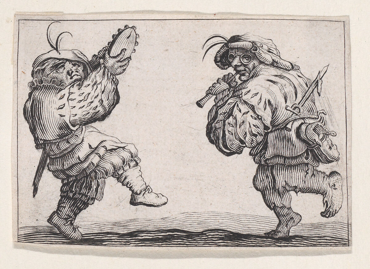 Copy of Les Danseurs a la Flute et au Tambourin (Dancers with the Flute and the Tambourine), from "Les Caprices", Anonymous, Etching 