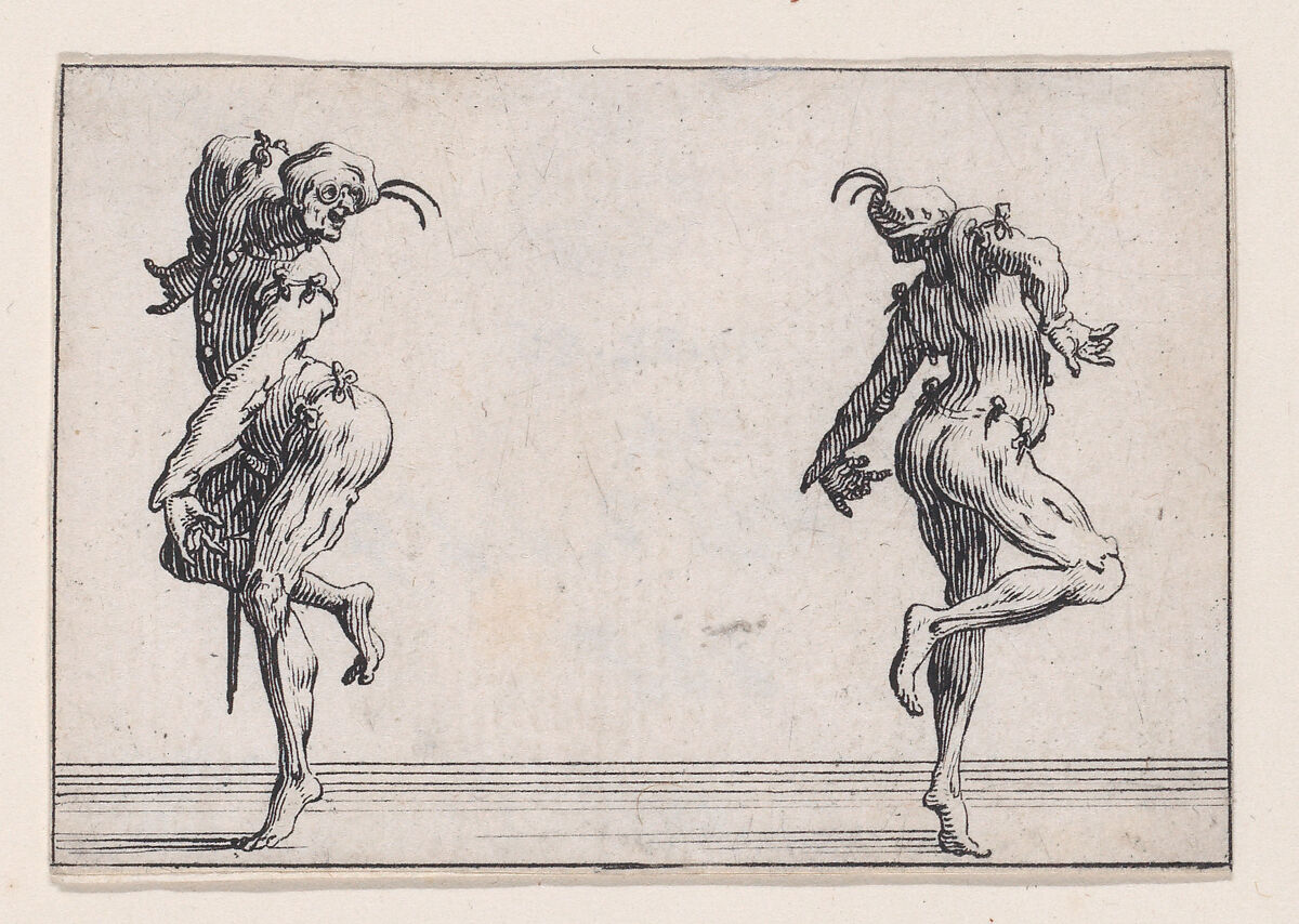 Les Deux Pantalons se Tournant le Dos (Two Men in Pantsuits Turned Away from Each Other), from Les Caprices Series A, The Florence Set, Jacques Callot (French, Nancy 1592–1635 Nancy), Etching 