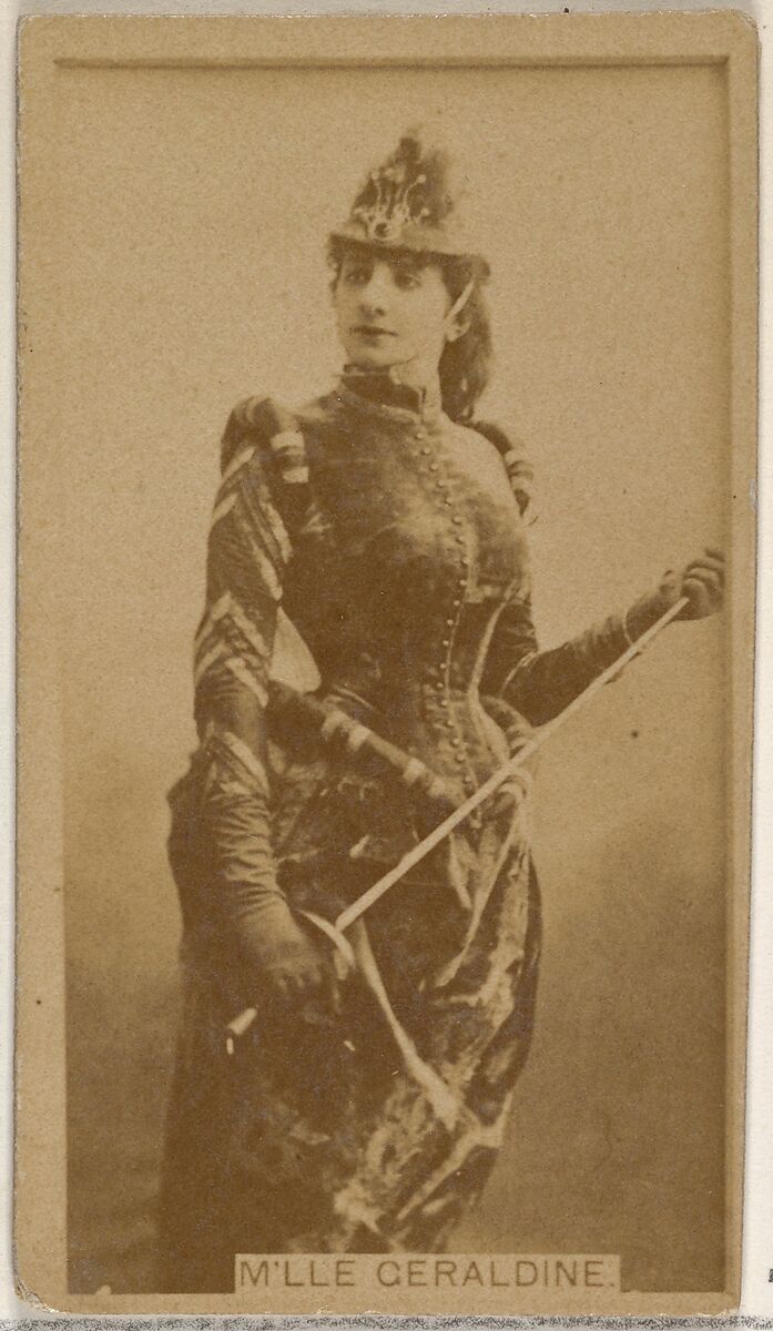 M'lle Geraldine, from the Actors and Actresses series (N45, Type 8) for Virginia Brights Cigarettes, Issued by Allen &amp; Ginter (American, Richmond, Virginia), Albumen photograph 