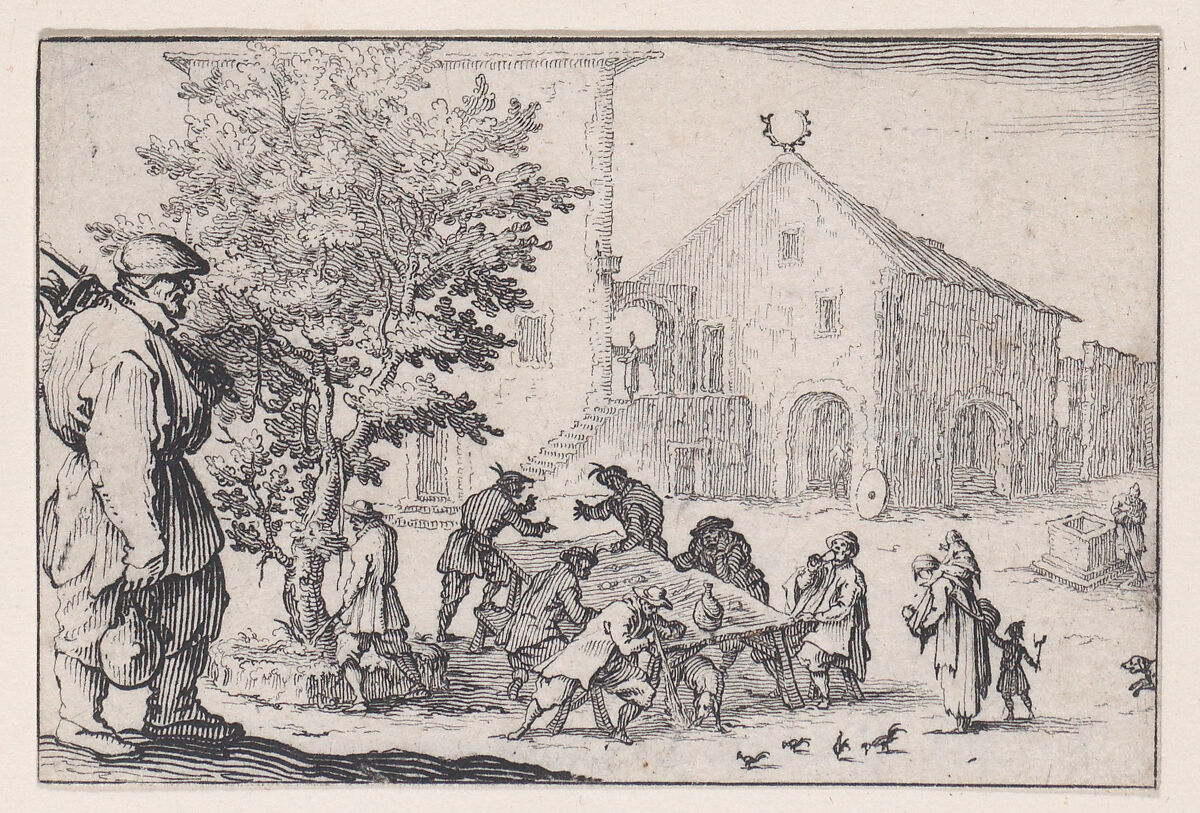L'Auberge (The Inn), from Les Caprices Series A, The Florence Set, Jacques Callot (French, Nancy 1592–1635 Nancy), Etching 