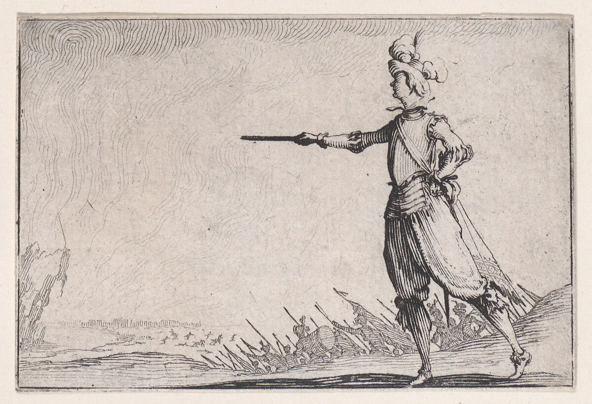 Le Commandant a Pied (The Commander on Foot), from Les Caprices Series A, The Florence Set, Jacques Callot (French, Nancy 1592–1635 Nancy), Etching 