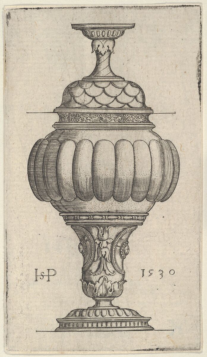 Double Goblet with Oval Decorations, Sebald Beham (German, Nuremberg 1500–1550 Frankfurt), Engraving 