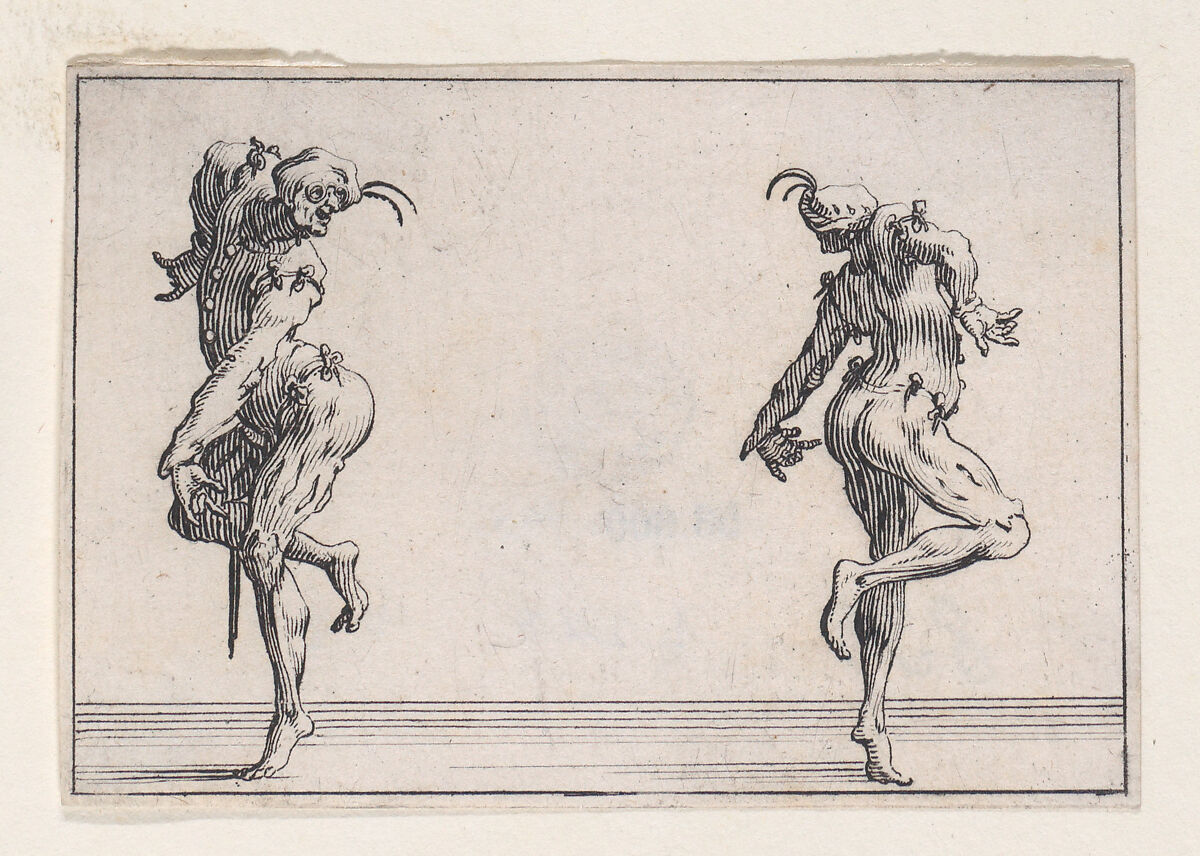 Les Deux Pantalons se Tournant le Dos (Two Men in Pantsuits Turned Away from Each Other), from Les Caprices Series A, The Florence Set, Jacques Callot (French, Nancy 1592–1635 Nancy), Etching 