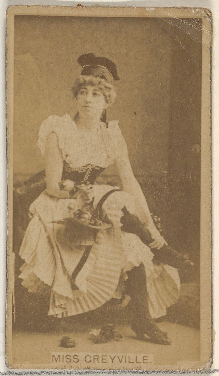 Miss Greyville, from the Actors and Actresses series (N45, Type 8) for Virginia Brights Cigarettes, Issued by Allen &amp; Ginter (American, Richmond, Virginia), Albumen photograph 