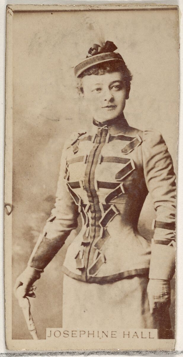 Josephine Hall, from the Actors and Actresses series (N45, Type 8) for Virginia Brights Cigarettes, Issued by Allen &amp; Ginter (American, Richmond, Virginia), Albumen photograph 