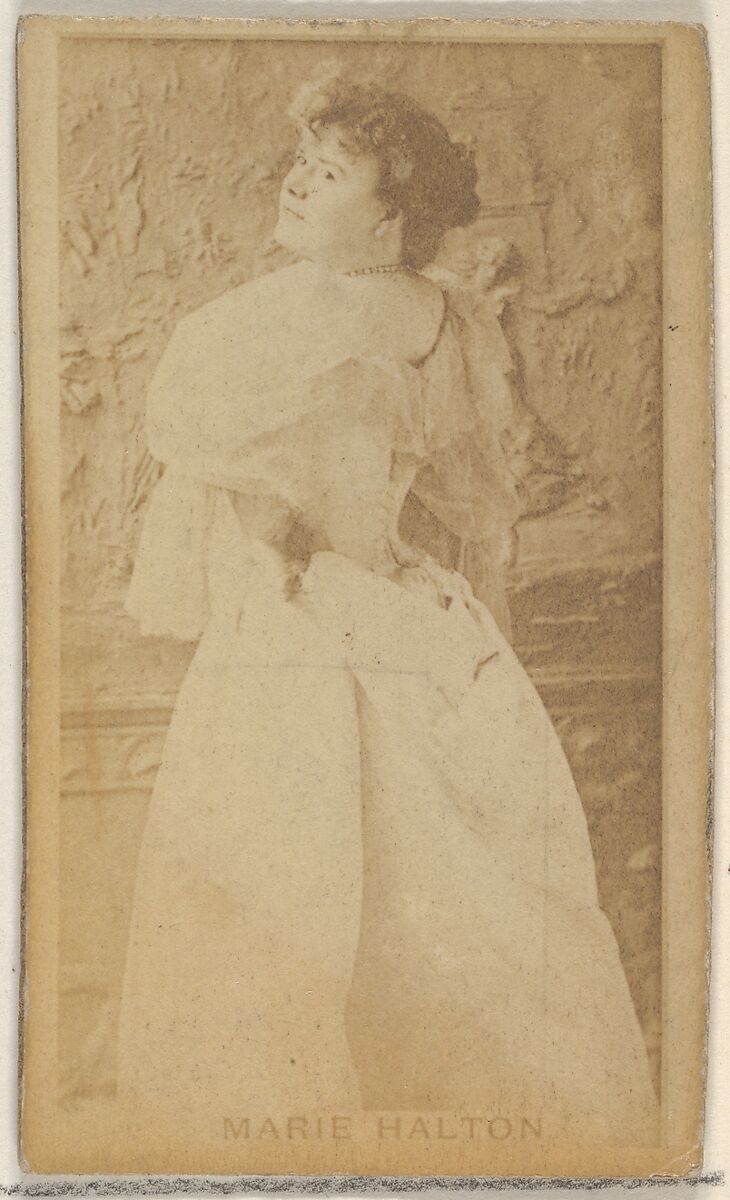 Marie Halton, from the Actors and Actresses series (N45, Type 8) for Virginia Brights Cigarettes, Issued by Allen &amp; Ginter (American, Richmond, Virginia), Albumen photograph 