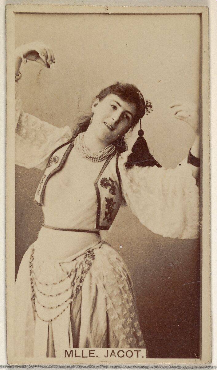 Mlle. Jacot, from the Actors and Actresses series (N45, Type 8) for Virginia Brights Cigarettes, Issued by Allen &amp; Ginter (American, Richmond, Virginia), Albumen photograph 