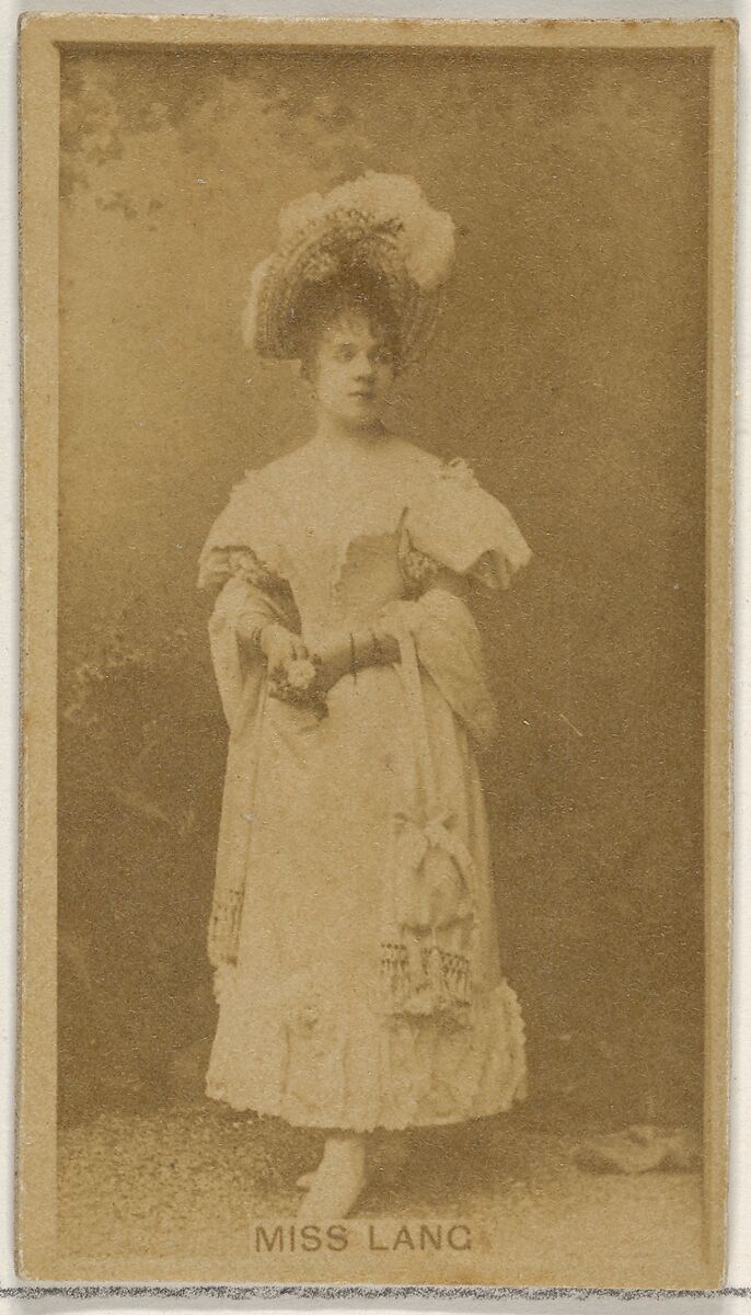 Miss Lang, from the Actors and Actresses series (N45, Type 8) for Virginia Brights Cigarettes, Issued by Allen &amp; Ginter (American, Richmond, Virginia), Albumen photograph 