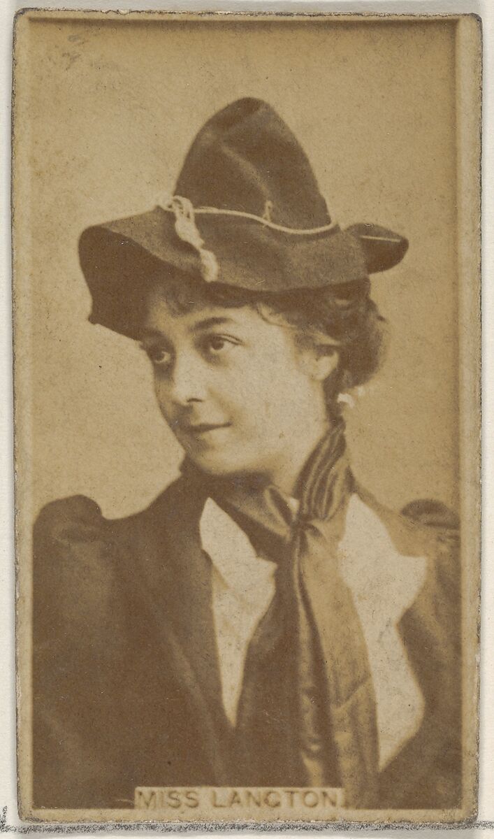 Miss Langton, from the Actors and Actresses series (N45, Type 8) for Virginia Brights Cigarettes, Issued by Allen &amp; Ginter (American, Richmond, Virginia), Albumen photograph 