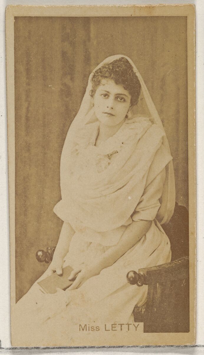 Miss Letty, from the Actors and Actresses series (N45, Type 8) for Virginia Brights Cigarettes, Issued by Allen &amp; Ginter (American, Richmond, Virginia), Albumen photograph 