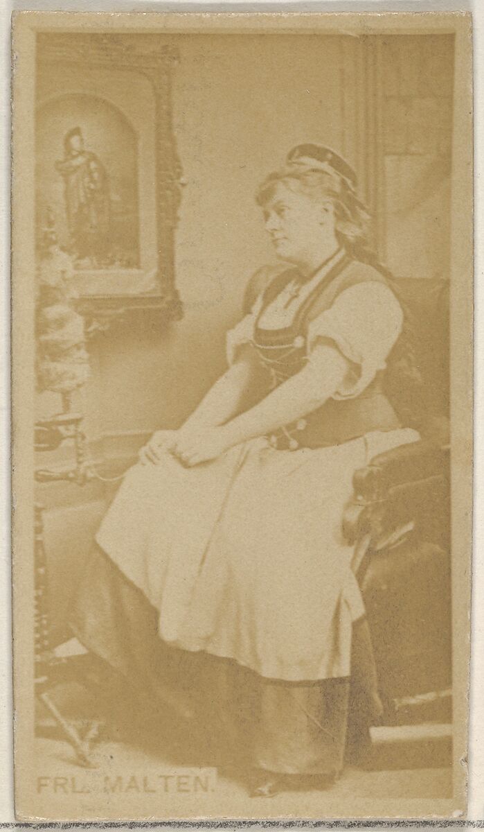 Fräulein Malten, from the Actors and Actresses series (N45, Type 8) for Virginia Brights Cigarettes, Issued by Allen &amp; Ginter (American, Richmond, Virginia), Albumen photograph 