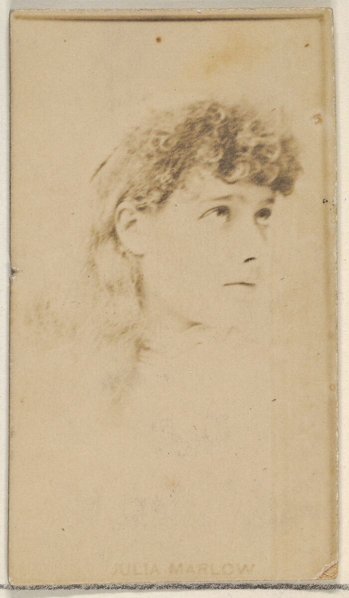 Julia Marlow, from the Actors and Actresses series (N45, Type 8) for Virginia Brights Cigarettes, Issued by Allen &amp; Ginter (American, Richmond, Virginia), Albumen photograph 