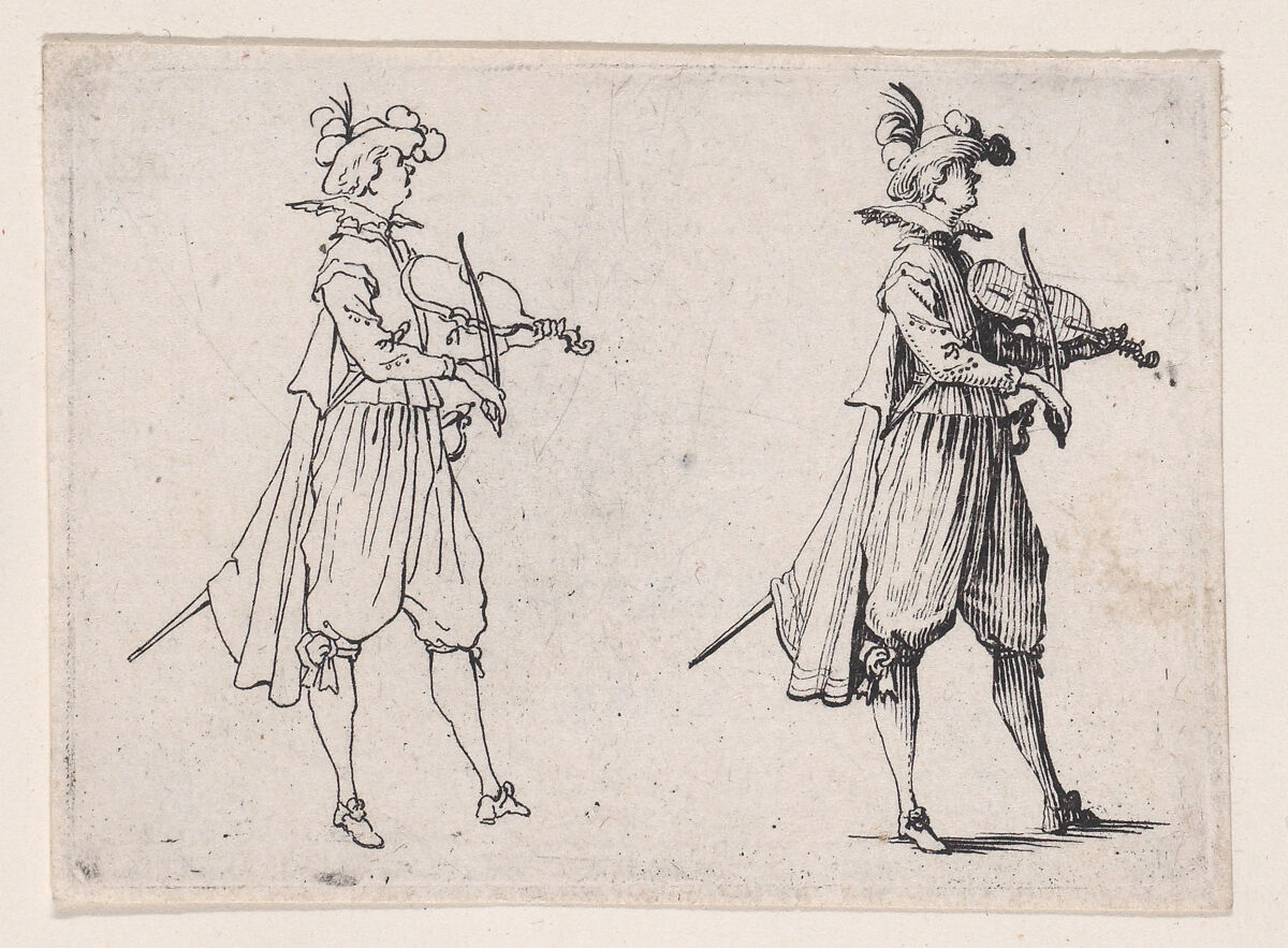 Le Joueur de Violin (The Violin Player), from Les Caprices Series A, The Florence Set, Jacques Callot (French, Nancy 1592–1635 Nancy), Etching 