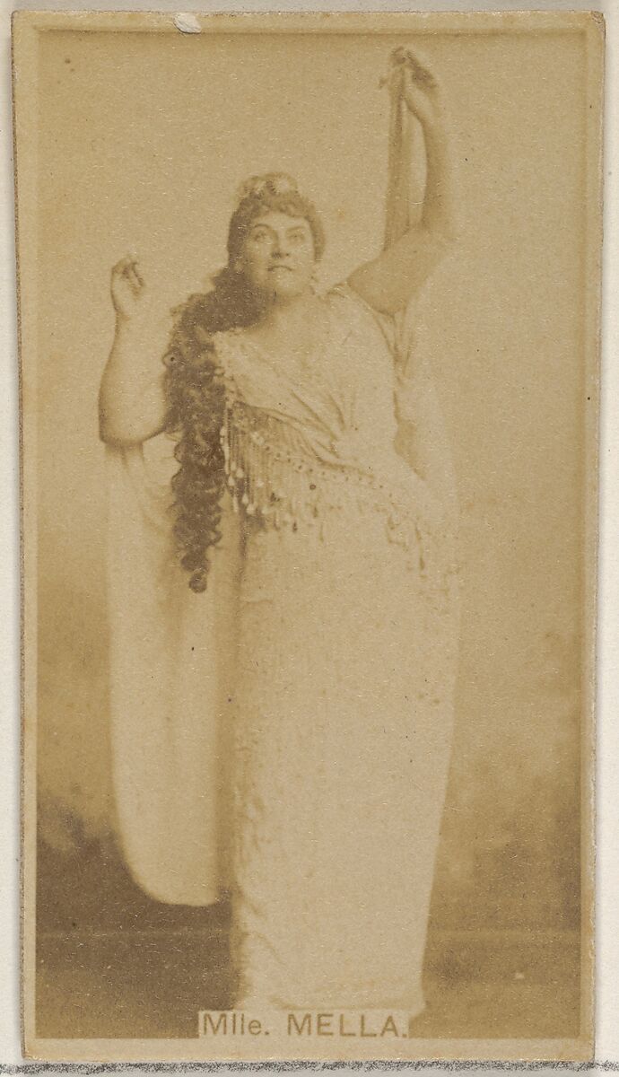 Mlle. Mella, from the Actors and Actresses series (N45, Type 8) for Virginia Brights Cigarettes, Issued by Allen &amp; Ginter (American, Richmond, Virginia), Albumen photograph 