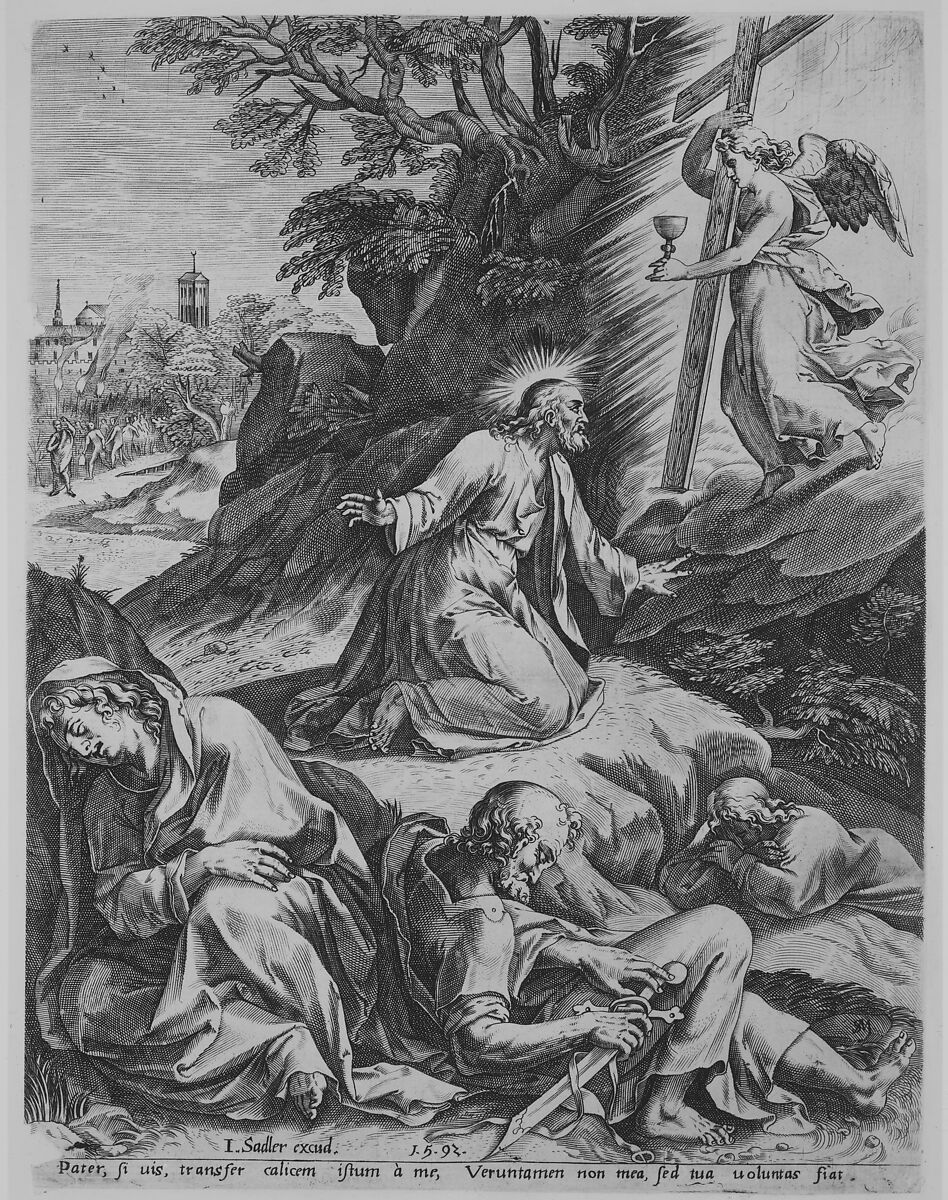 The Agony of Christ on Mount Olive, Monogrammist SM (German, active ca. 1515), Engraving 