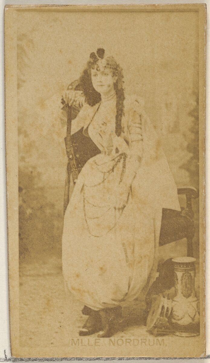 Mlle. Nordrum, from the Actors and Actresses series (N45, Type 8) for Virginia Brights Cigarettes, Issued by Allen &amp; Ginter (American, Richmond, Virginia), Albumen photograph 