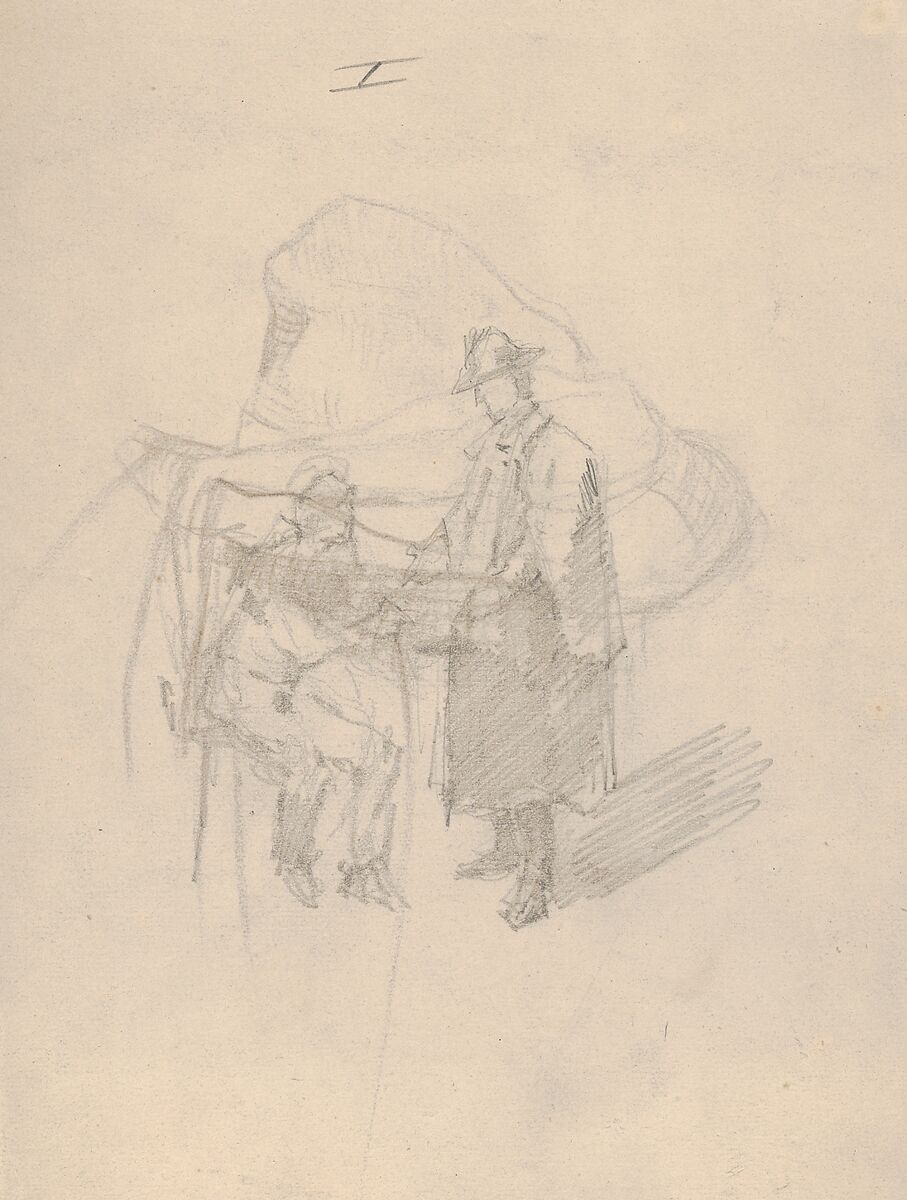 The Critic; verso: Study for The Critic, Wilhelm Maria Hubertus Leibl (German, Cologne 1844–1900 Würzburg), Graphite; framing lines in graphite, probably by the artist