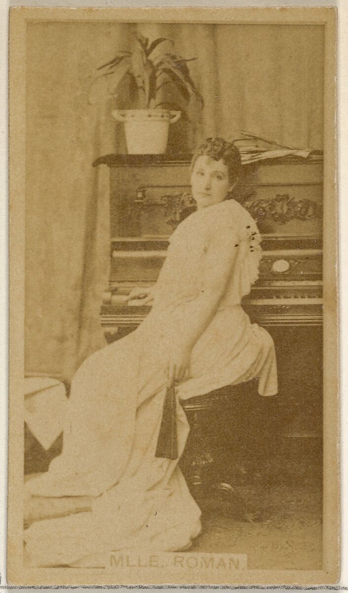 Mlle. Roman, from the Actors and Actresses series (N45, Type 8) for Virginia Brights Cigarettes, Issued by Allen &amp; Ginter (American, Richmond, Virginia), Albumen photograph 