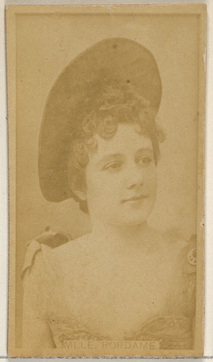 Mlle. Rordame, from the Actors and Actresses series (N45, Type 8) for Virginia Brights Cigarettes, Issued by Allen &amp; Ginter (American, Richmond, Virginia), Albumen photograph 