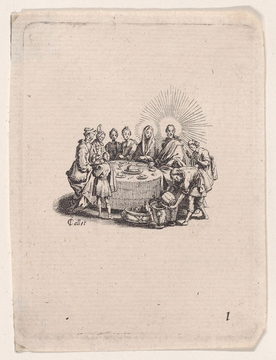 Les Noces de Cana (The Wedding at Cana), from Les Quatre Banquets (The Four Feasts), Jacques Callot (French, Nancy 1592–1635 Nancy), Etching and engraving; second state of two (Lieure) 