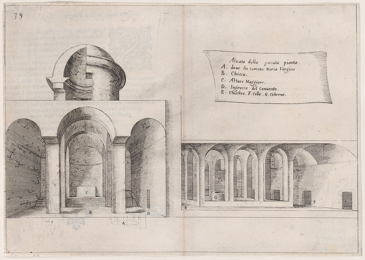 Plate 32, from "Trattato delle Piante & Immagini de Sacri Edifizi di Terra Santa" (Treatise of the Plans & Images of the Sacred Buildings of the Holy Land), Jacques Callot (French, Nancy 1592–1635 Nancy), Etching and engraving; first state of two (Lieure) 