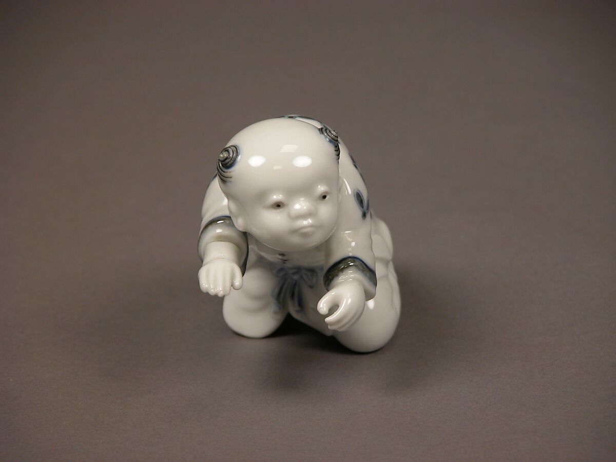 Chinese Children Playing a Game of Go, Porcelain with underglaze blue (Hirado ware), Japan