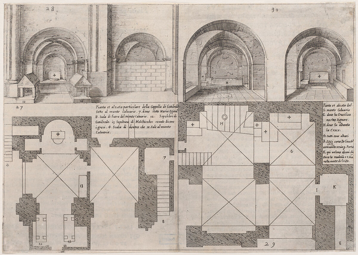 Plate 23, from "Trattato delle Piante & Immagini de Sacri Edifizi di Terra Santa" (Treatise of the Plans & Images of the Sacred Buildings of the Holy Land), Jacques Callot (French, Nancy 1592–1635 Nancy), Etching and engraving; first state of two (Lieure) 