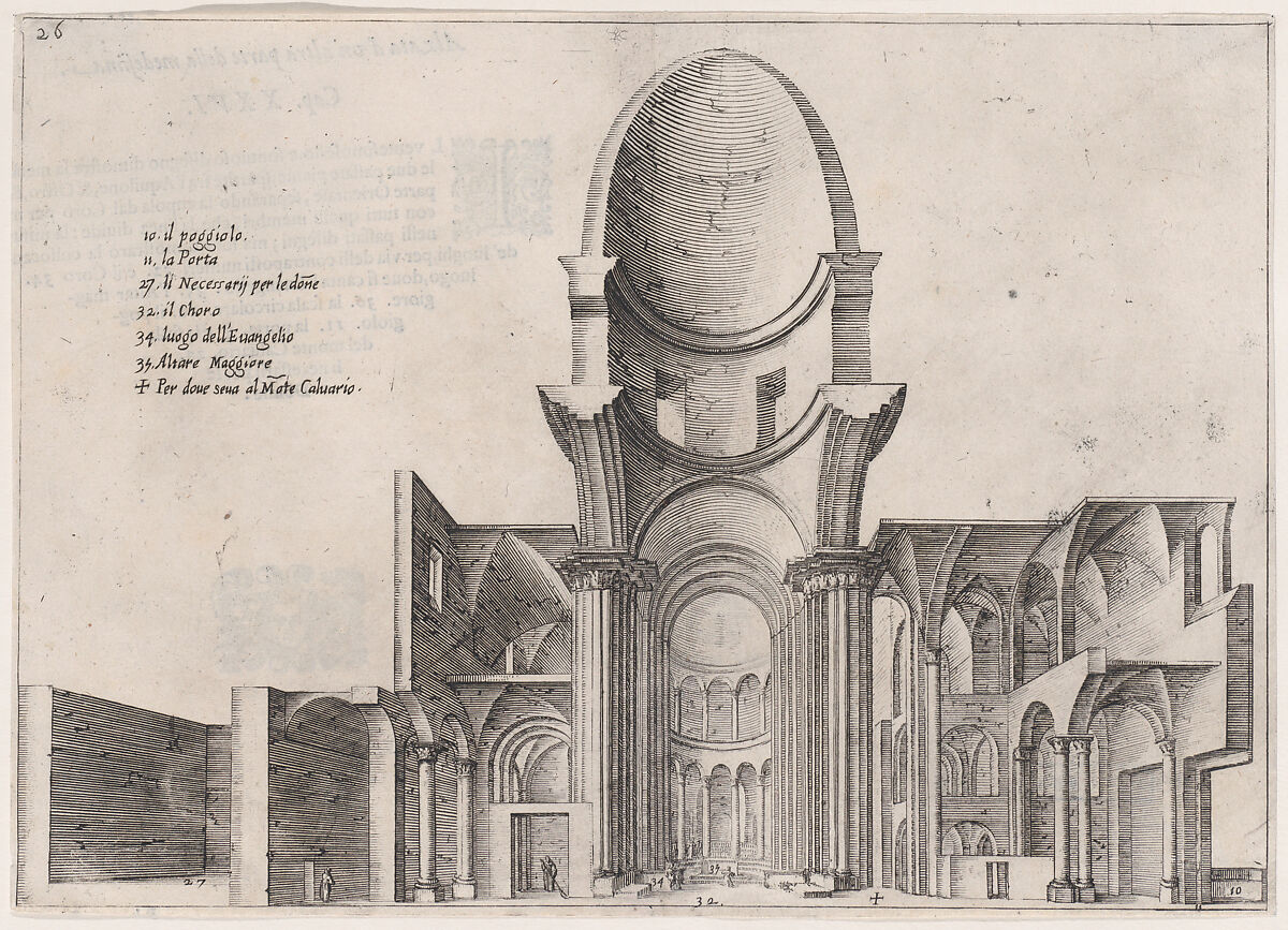 Plate 22, from "Trattato delle Piante & Immagini de Sacri Edifizi di Terra Santa" (Treatise of the Plans & Images of the Sacred Buildings of the Holy Land), Jacques Callot (French, Nancy 1592–1635 Nancy), Etching and engraving; first state of two (Lieure) 