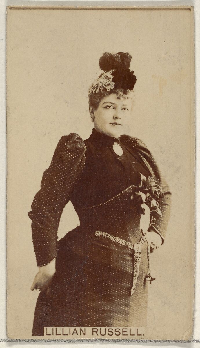 Lillian Russell, from the Actors and Actresses series (N45, Type 8) for Virginia Brights Cigarettes, Issued by Allen &amp; Ginter (American, Richmond, Virginia), Albumen photograph 
