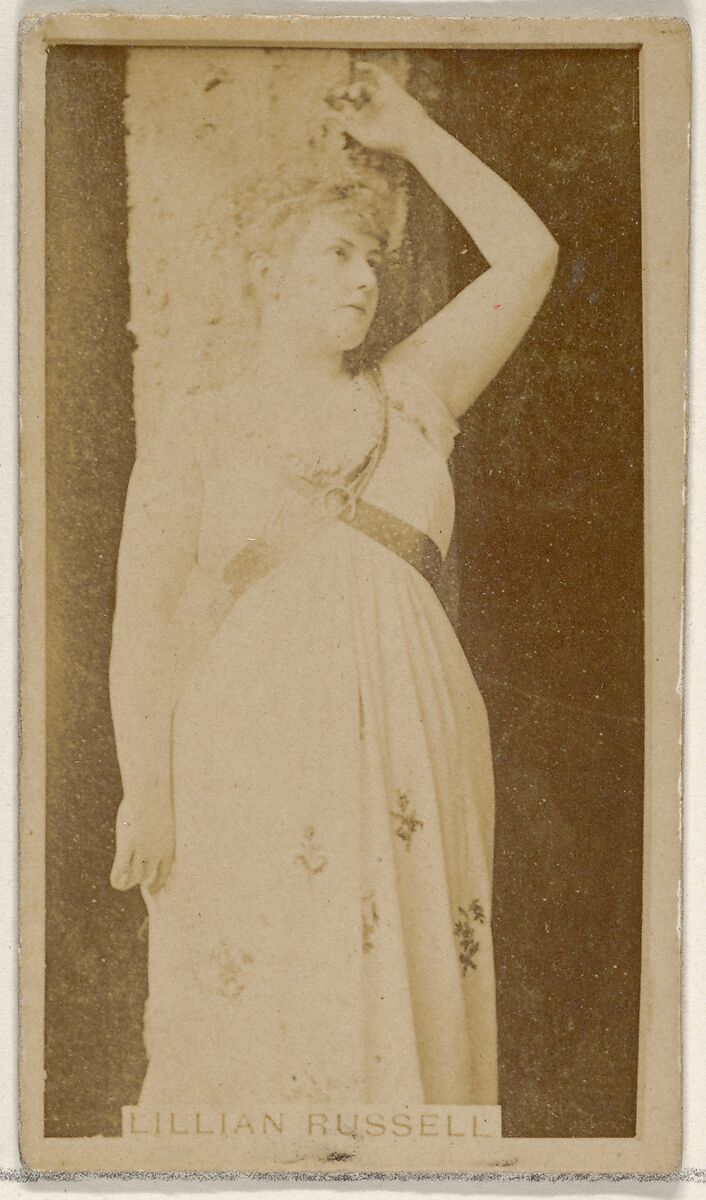 Lillian Russell, from the Actors and Actresses series (N45, Type 8) for Virginia Brights Cigarettes, Issued by Allen &amp; Ginter (American, Richmond, Virginia), Albumen photograph 