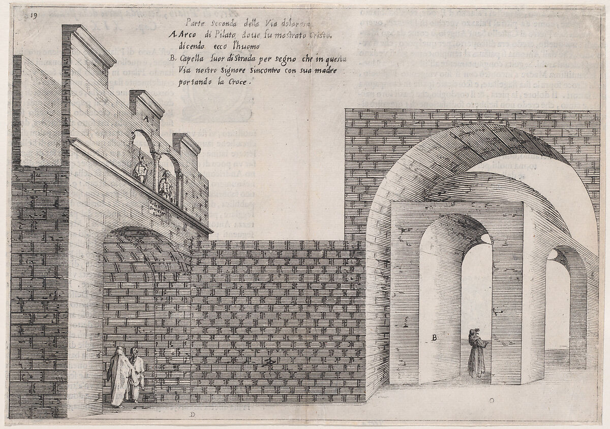 Plate 15, from "Trattato delle Piante & Immagini de Sacri Edifizi di Terra Santa" (Treatise of the Plans & Images of the Sacred Buildings of the Holy Land), Jacques Callot (French, Nancy 1592–1635 Nancy), Etching and engraving; second state of three (Lieure) 