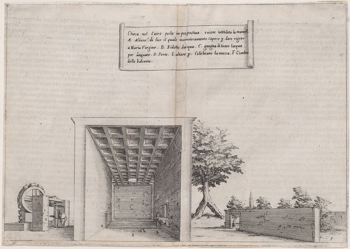 Plate 10, from "Trattato delle Piante & Immagini de Sacri Edifizi di Terra Santa" (Treatise of the Plans & Images of the Sacred Buildings of the Holy Land), Jacques Callot (French, Nancy 1592–1635 Nancy), Etching and engraving; first state of two (Lieure) 